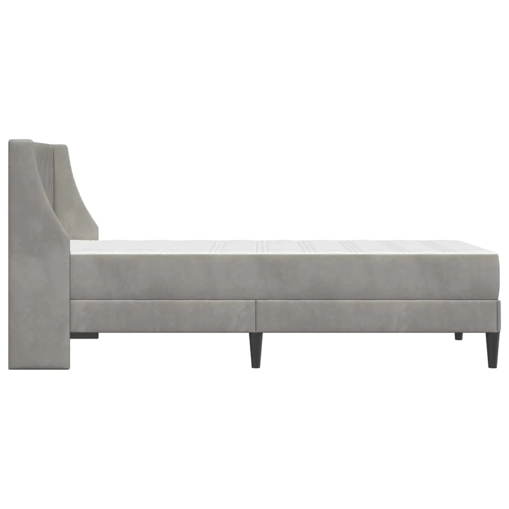 Struttura letto con materasso Grigio chiaro 90 x 200 cm Velluto 3414771
