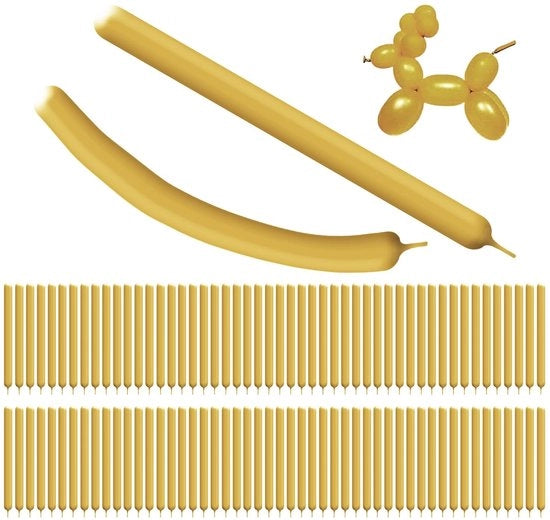 Balloon 100 pezzi - Lunghe Sfere d' Oro - Latice - Adatto a Compleanni/Sposali - Robusto/Duraturo - 30 cm (non gonfiato)