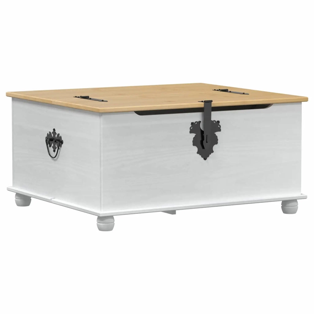 storage box con cassetto Bianco 90 x 78 x 45 cm Pino massello CFW6540534