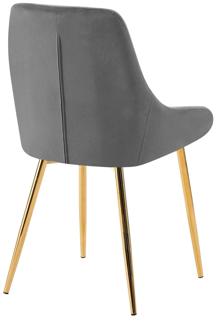 Set di 2 sedie da pranzo Elmira velluto oro 1