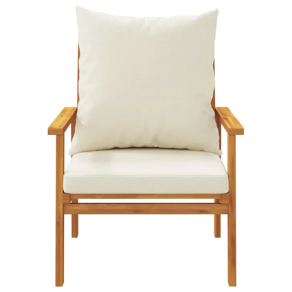 Set Salotto da Giardino 4pz con Cuscini Legno Massello Acacia