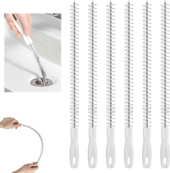 Set di Spazzole Flessibili per Fognatura - Spazzola per Fognatura - 6 Pezzi 45 Cm Spazzola per Fognatura - Per Eliminare Capelli Lunghi