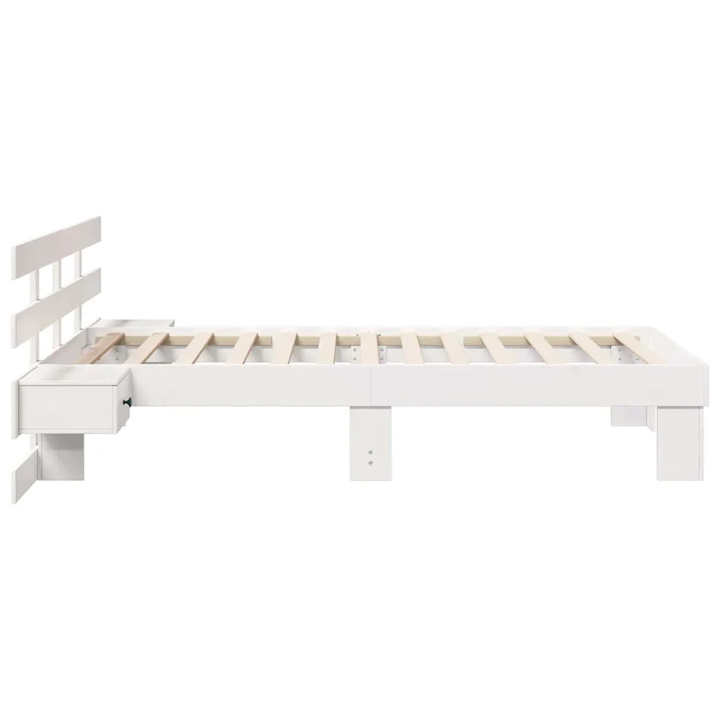 Struttura del letto Bianco 90 x 190 cm Pino massello