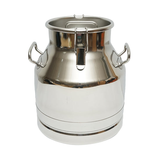 Brocca per latte in acciaio inox con coperchio, mungitrice per mucche da 20 litri Breckner Germany