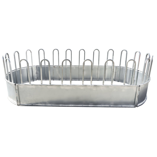 Mangiatoia ovale per balle di fieno con 22 posti 3,4x1,7x1m