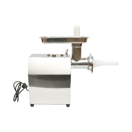 Tritacarne elettrico in acciaio inox 600W, 220V, capacità 100 kg/h, adattatore per salsicce, 2 setacci e 2 coltelli inclusi 340x185x365mm