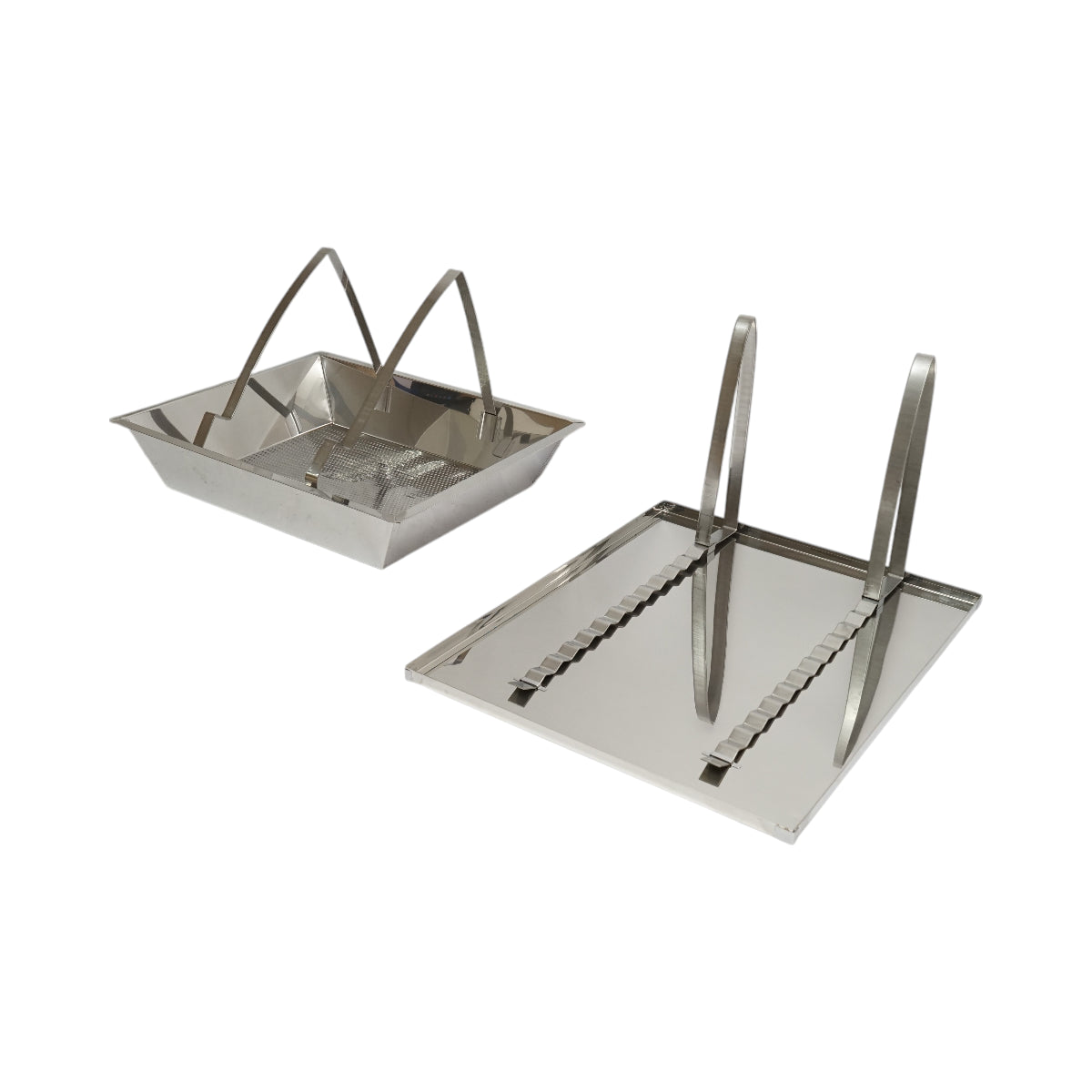 Vassoio disopercolatore con setaccio in acciaio inox 520x415x110mm