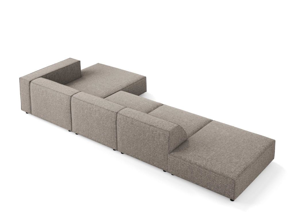 Cosmopolitan Design - Divano angolare destro "Arendal" 5 posti in ciniglia grigio 