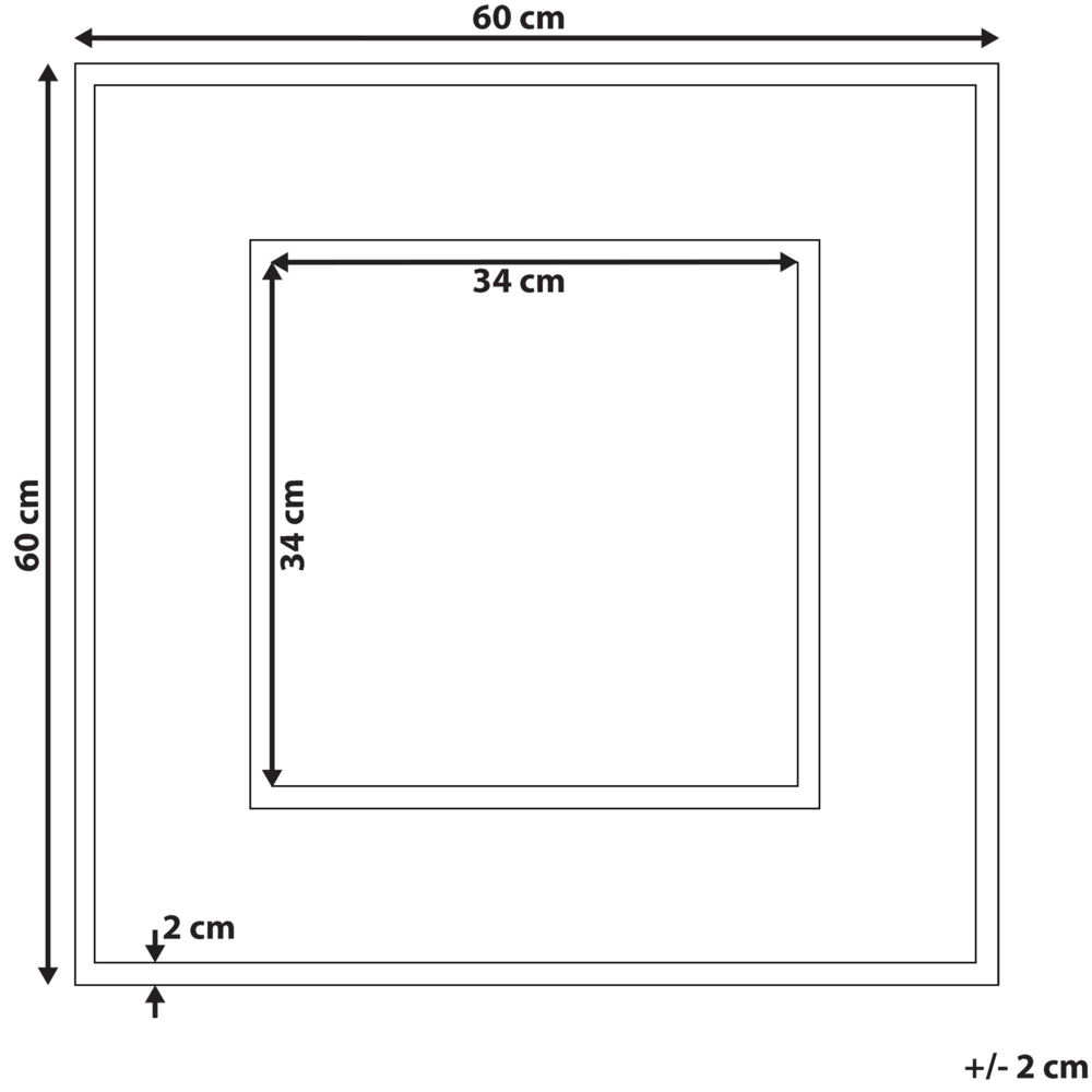 Specchio decorativo da parete in legno di teak scuro 60 x 60 cm in stile rustico