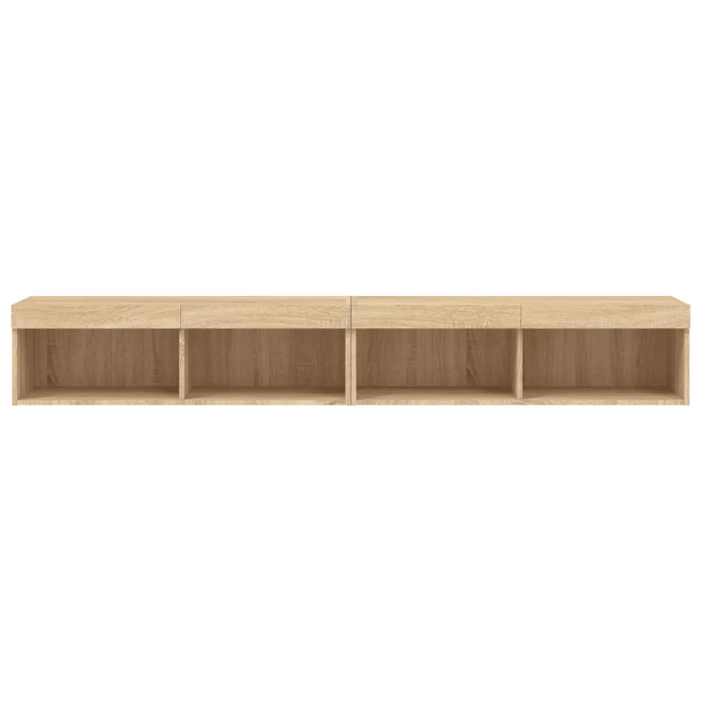 Mobile TV multimediale scaffale TV credenza mobile TV per sala da pranzo soggiorno camera da letto con luci LED 2 pezzi rovere Sonoma 100 x 30 x 30 cm marrone 02_0028871