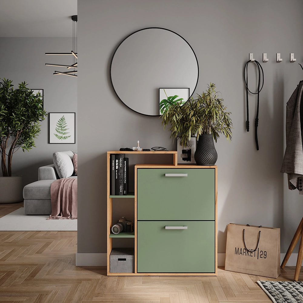 Vicco Scarpiera Goldkraft rovere/verde 80 x 90 cm