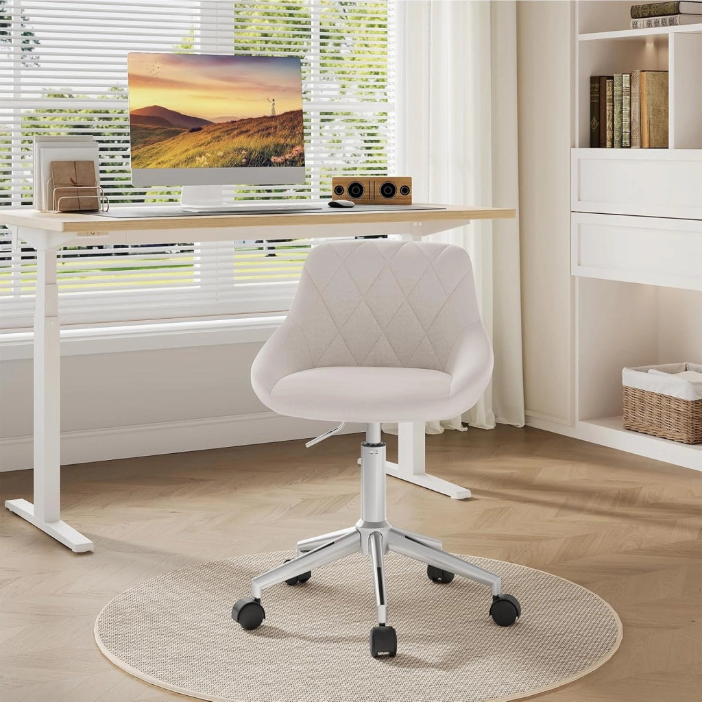 Sedia da Scrivania Moderna, Sgabello Regolabile Senza Braccioli, per Camera da Letto Studio Soggiorno, Velluto