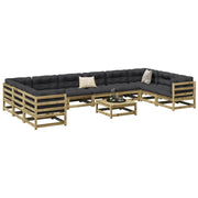 Set Divani da Giardino 11 pz in Legno Impregnato di Pino 3299647