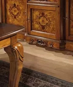 Cristalliera in legno 3 porte 1 cassetto impero noce bassano 179x61xh230 - Mobili 2G