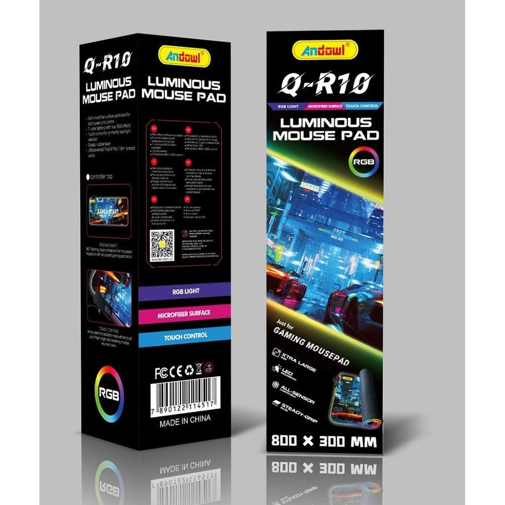 Trade Shop - Tappetino Gaming Mouse Pad I Giochi Iniziano Con Led Rgb Outline 80 X 30cm Q-r10 -