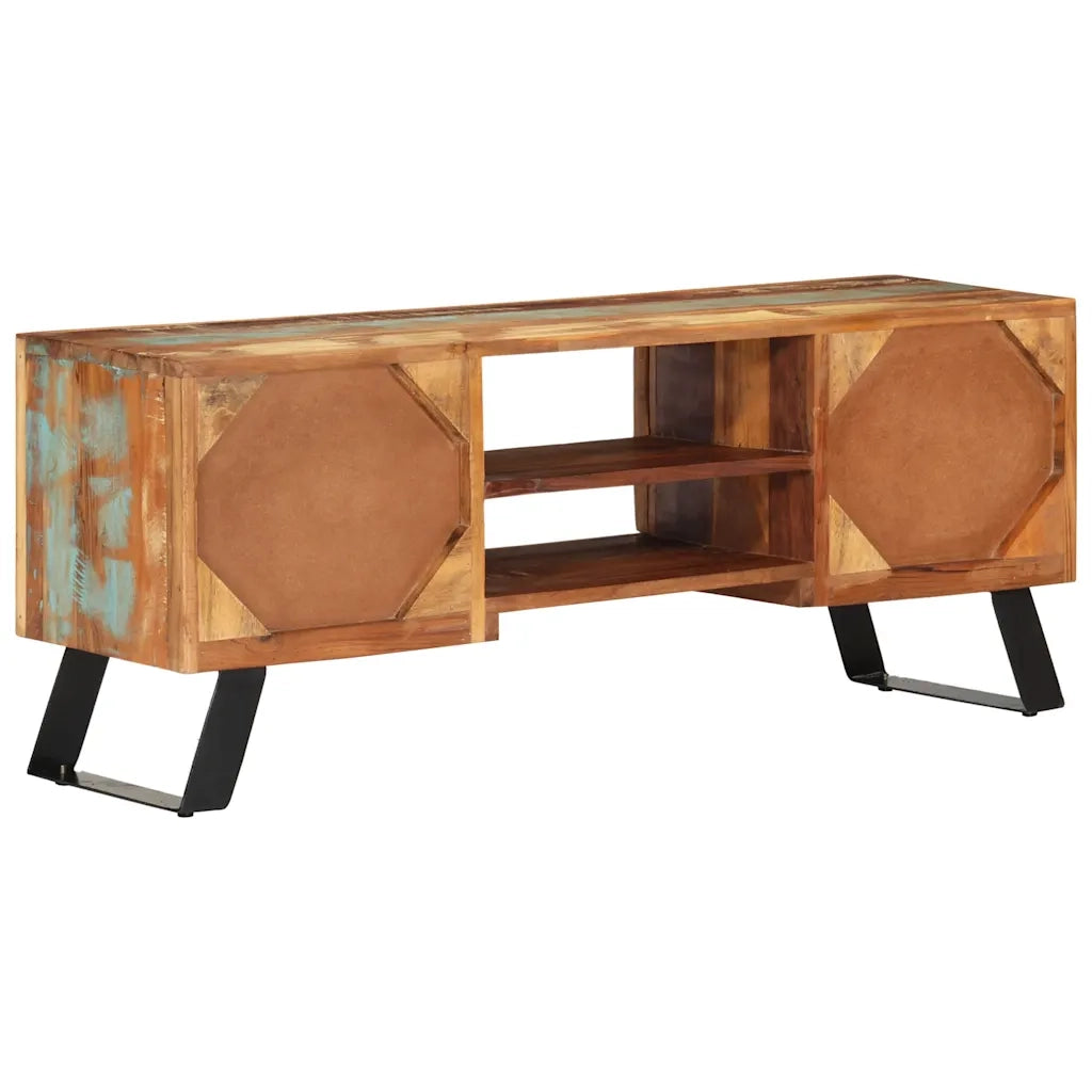 Mobile Porta TV 112x30x45 cm in Legno Massello di Recupero 354321