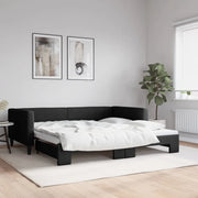 Divano Letto con Letto Estraibile Nero 100x200 cm in Tessuto 3196585