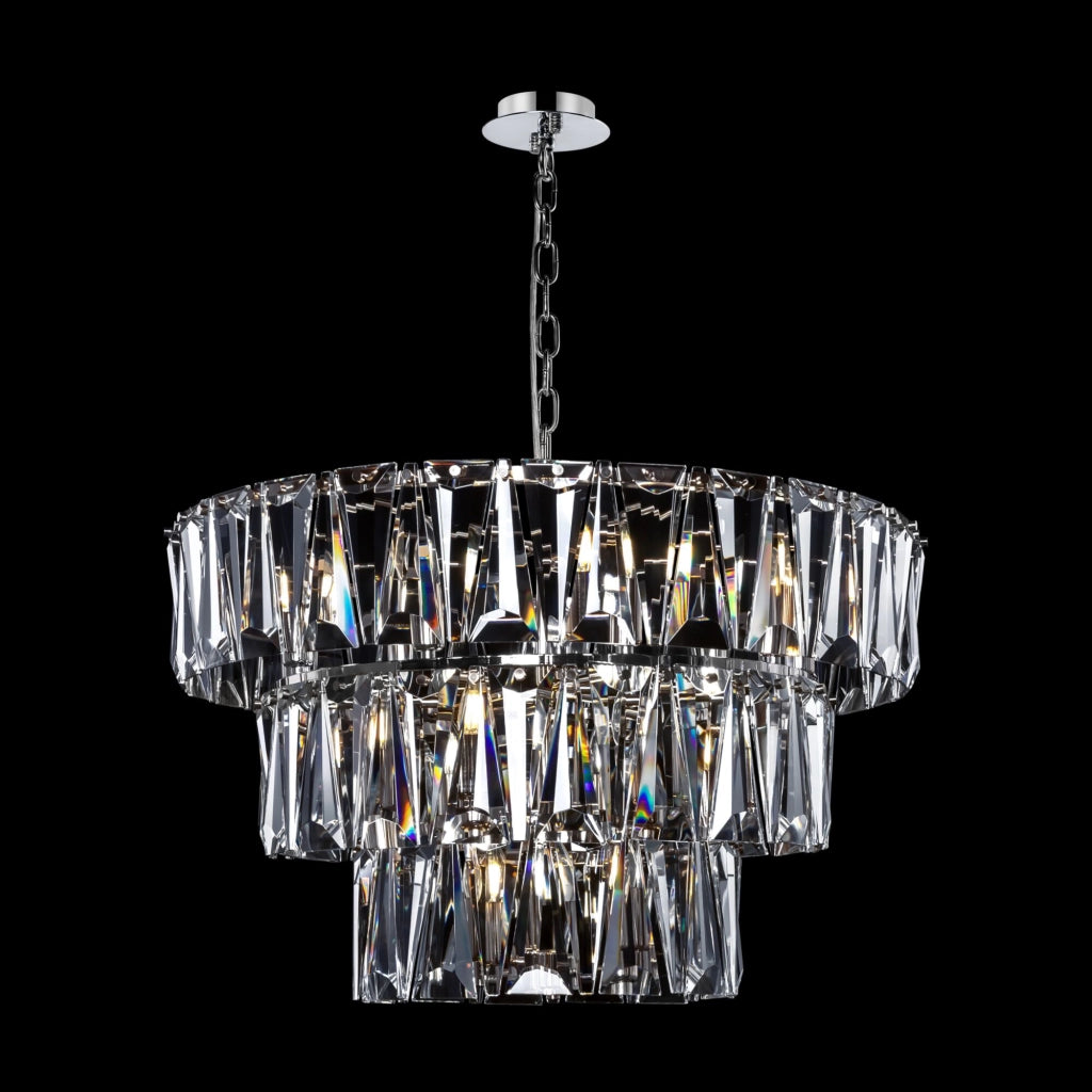 Maytoni Lampadario contemporaneo Puntes 18 luci E14 cromo metallo cristallo