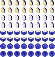 120 pezzi di pasta di vetro blu 10 mm strass perle a disco rotondo con buco grande perle strass cristallo perle per gioielli in cristallo perle per decorare gioielli