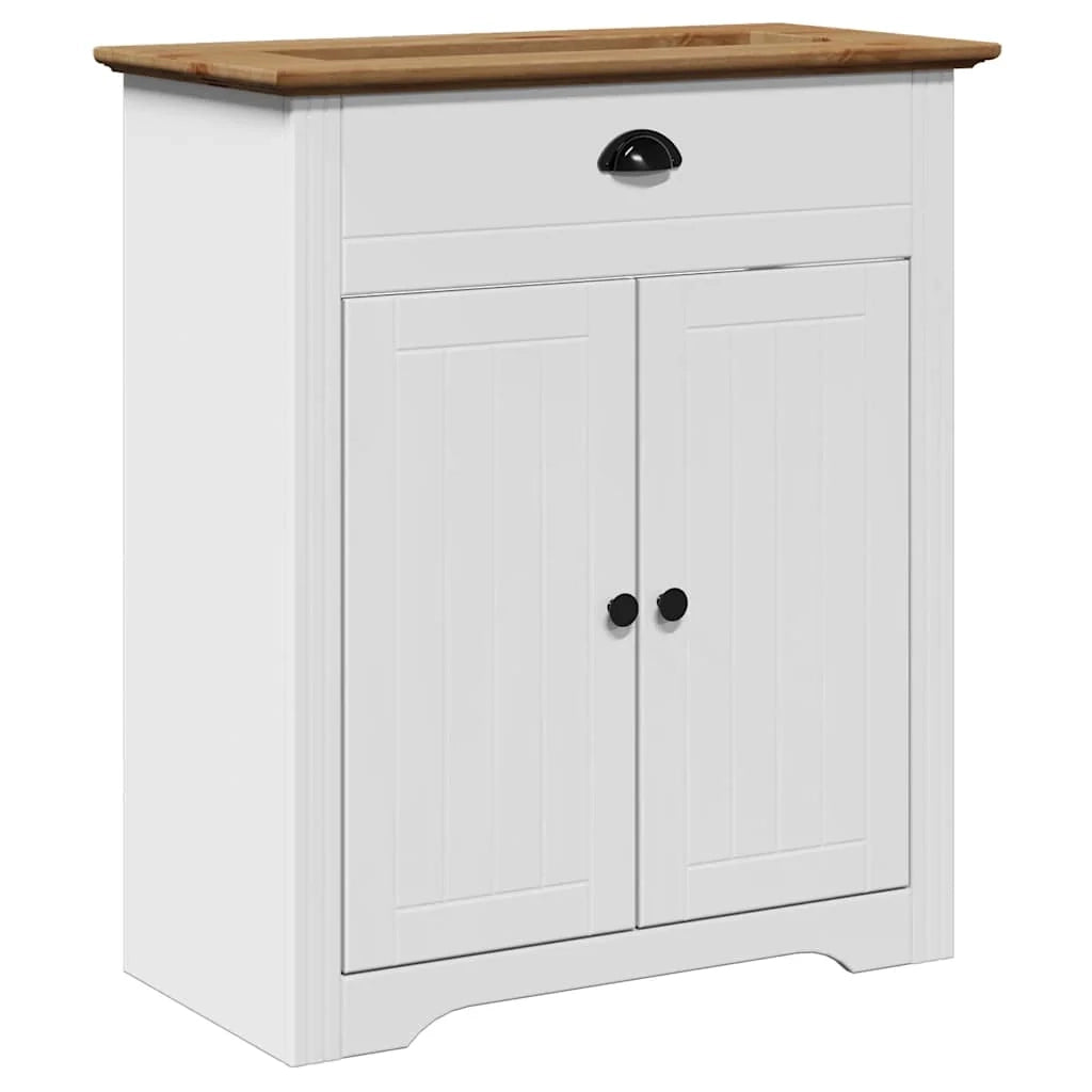 Elegante mobiletto per il bagno in stile retrò 70 x 35 x 80 cm in legno di pino bianco 02_0057683