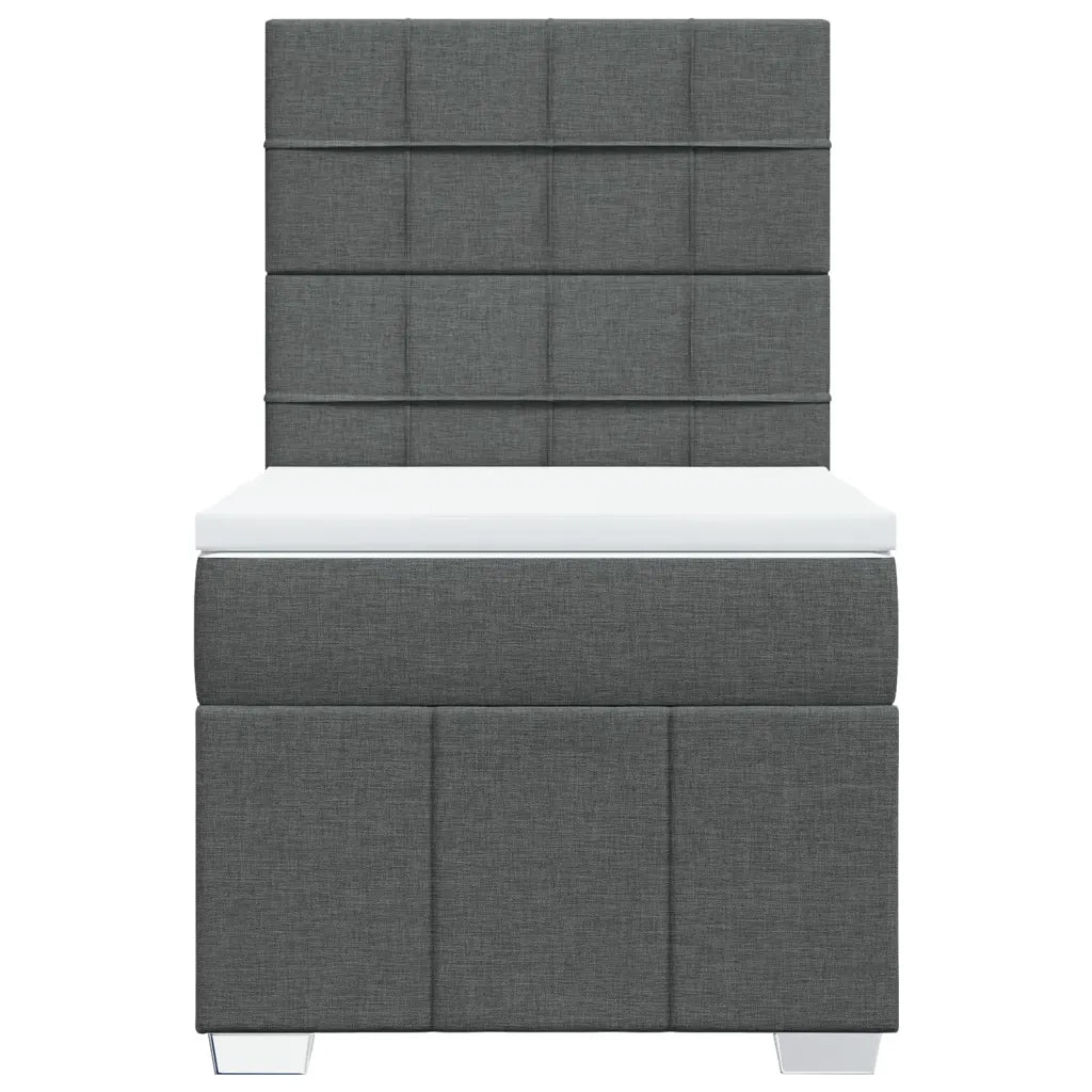 Giroletto a Molle con Materasso Grigio Scuro 100x200 cm Tessuto 3293880
