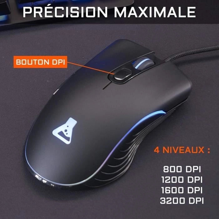 Combo KRYPTON - THE G-LAB - Pacchetto tastiera e mouse da gioco retrò cablati - Illuminazione RGB