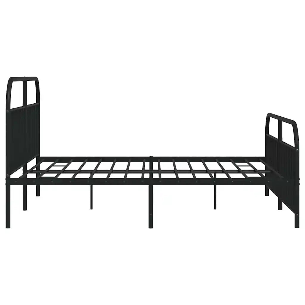 Giroletto con Testiera e Pediera-Struttura Letto Metallo Nero 193x203 cm 577015