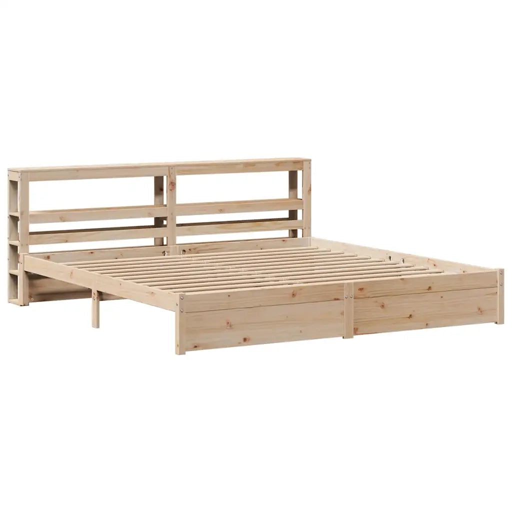 Giroletto con Testiera 200x200 cm in Legno Massello di Pino
