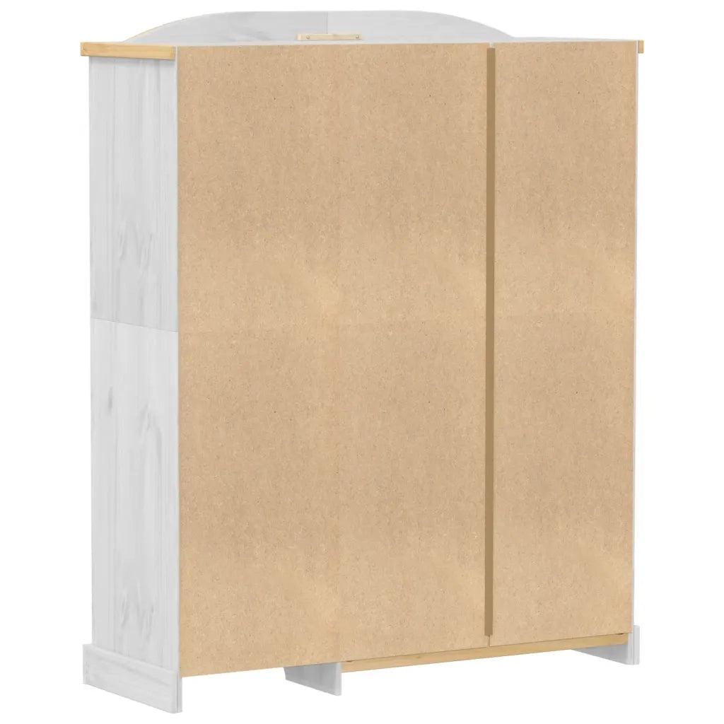 Armadio Corona Bianco 151,5x52x186 cm in Legno Massello di Pino 4012161