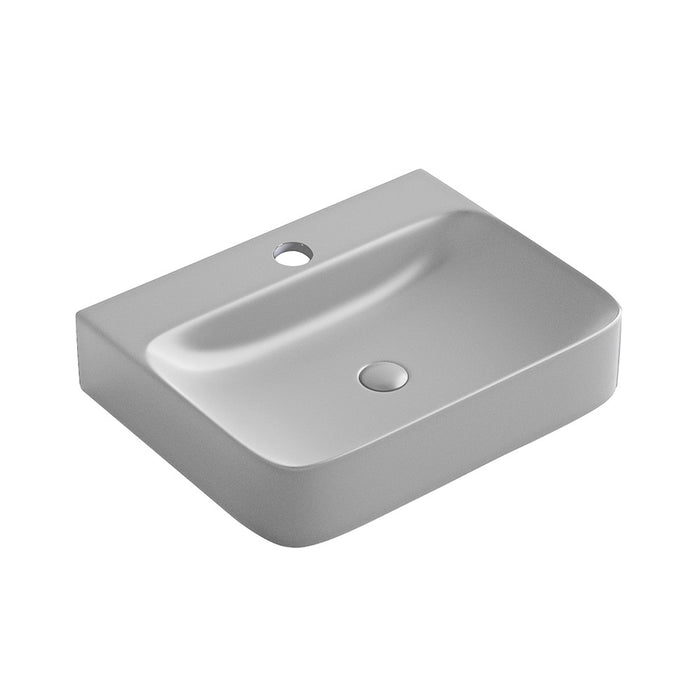 Lavabo d'appoggio grigio opaco in ceramica da 60x47 cm - Serie Nordic
