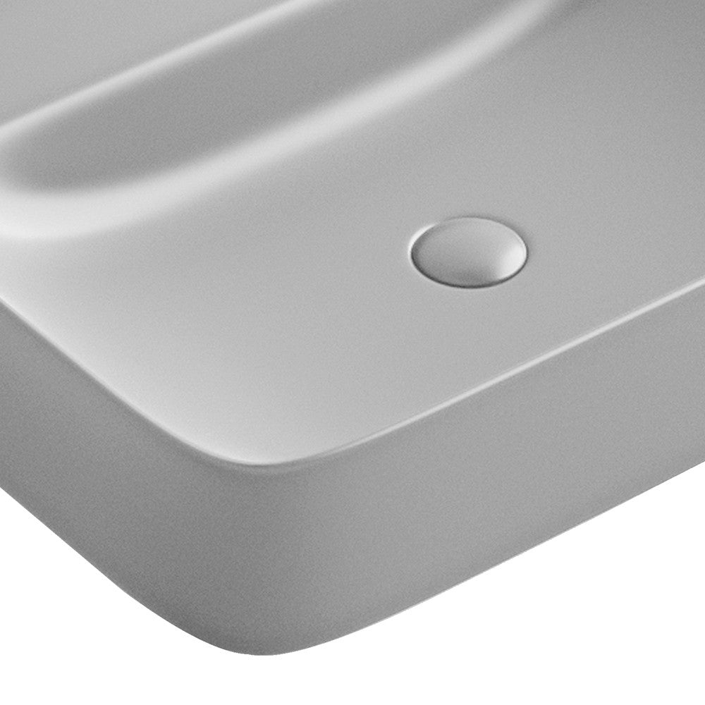 Lavabo d'appoggio grigio opaco in ceramica da 60x47 cm - Serie Nordic