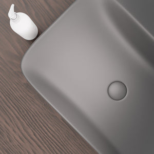 Lavabo d'appoggio grigio opaco in ceramica da 60x47 cm - Serie Nordic