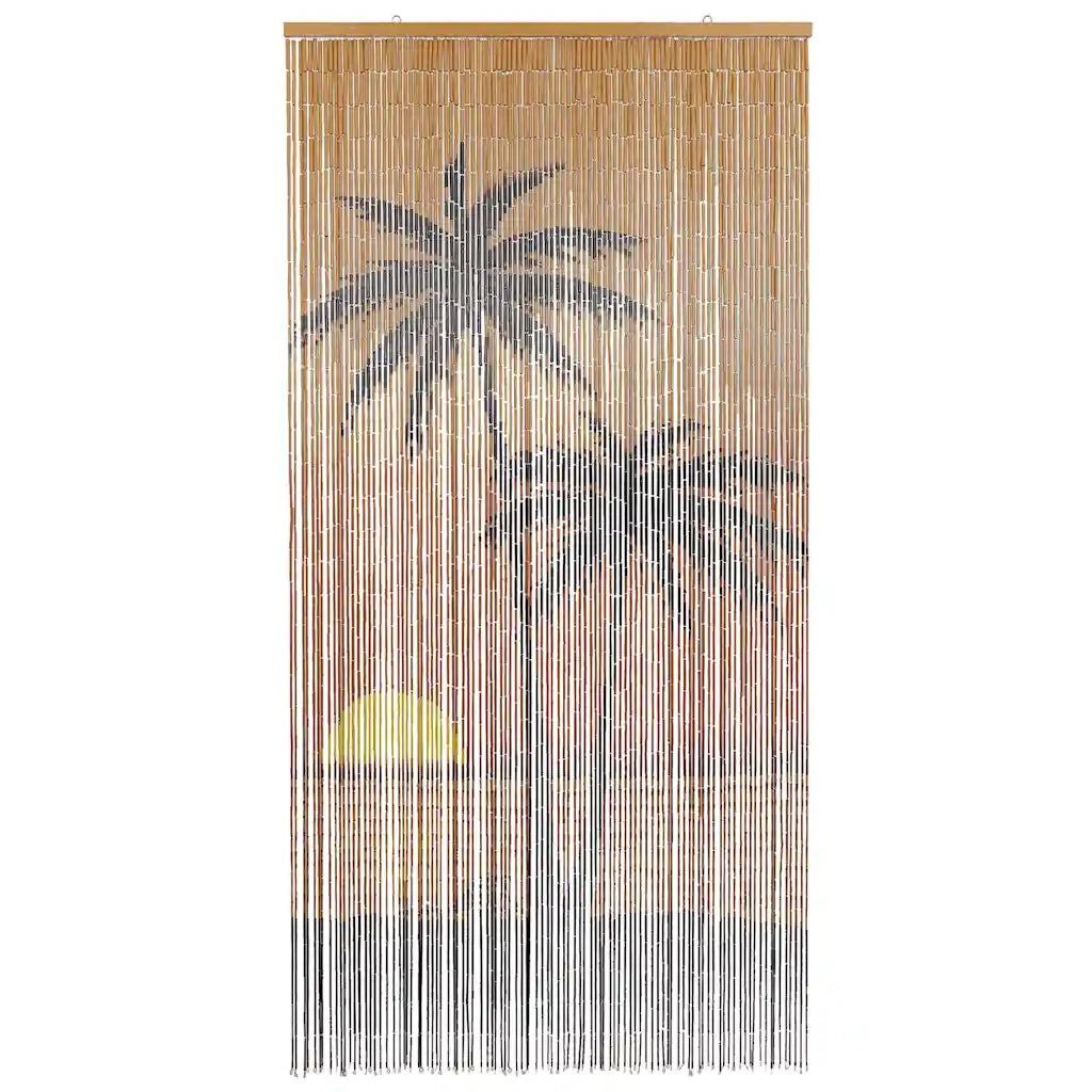 Tenda Antimosche per Porte Stampa Palma 100x200 cm Bambù 4017445