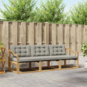 Set di divani da esterno 3 pcs Bianco e Grigio Chiaro