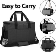 Tas di trasporto compatibile con la maggior parte delle macchine da cucire e accessori, con fondo in legno, tasca portatile, tasca di trasporto e di stoccaggio, nero con disegno a diamanti