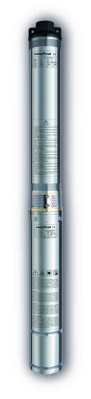 Pompa di svuotamento dell'acqua 1.100W. Portata 4.200 l/h (70 l/m). Altezza di sollevamento 140m Goodyear