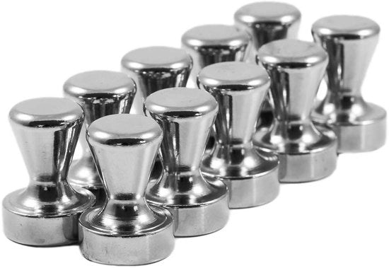 10 pezzi di forti magneti a forma di sfera in acciaio N42 neodimio magneti extra forti 

Dimensioni Ø 15x21mm 

Grandi forti magneti per spiedini magnetici, lavagne bianche, frigoriferi, spille magnetiche, spille magnetiche