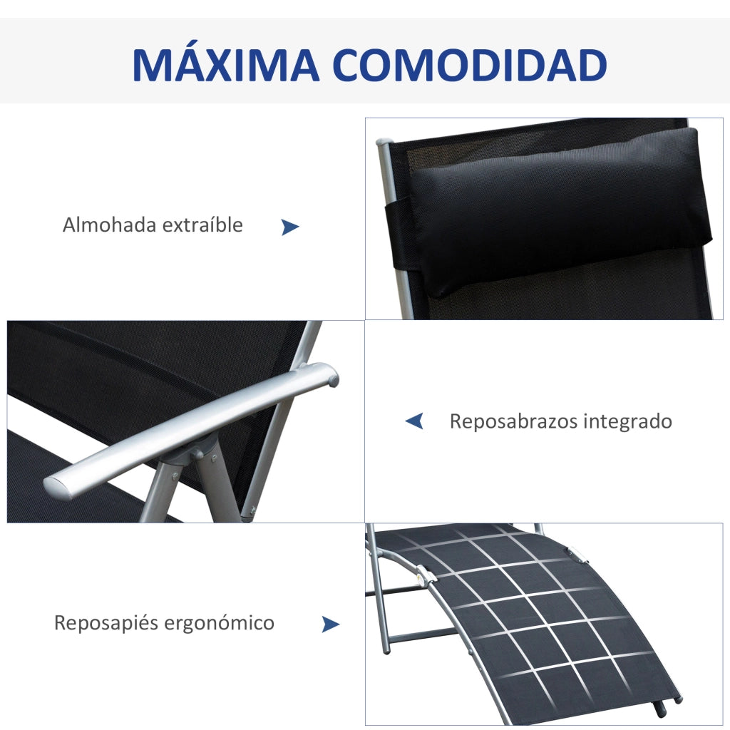 Tumbona Pieghevole ¨C zephmum ¨C Grigio 137x63.5x100.5 cm