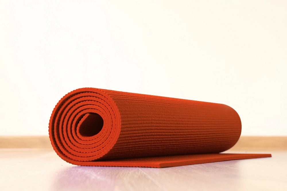 Tappetino Yoga Fitness Ginnastica Tappeto Palestra Antiscivolo Arrotolabile 61 x 173 Cm  - Arancio