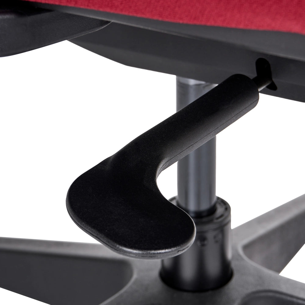 Sedia da ufficio ergonomica con schienale regolabile, seduta scorrevole, braccioli regolabili e supporto lombare rosso scuro