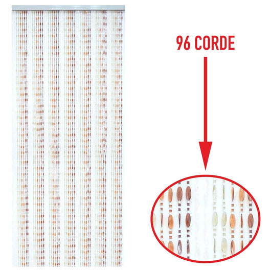 Tenda Moschiera Porta Finestra 120x230cm 96 Corde Fili Perline Colorate