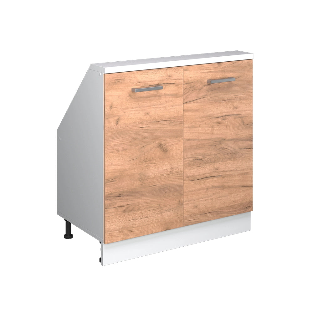 Mobile cucina sottotetto R-Line Rovere dorato/Bianco 80 cm con 2 porte Vicco