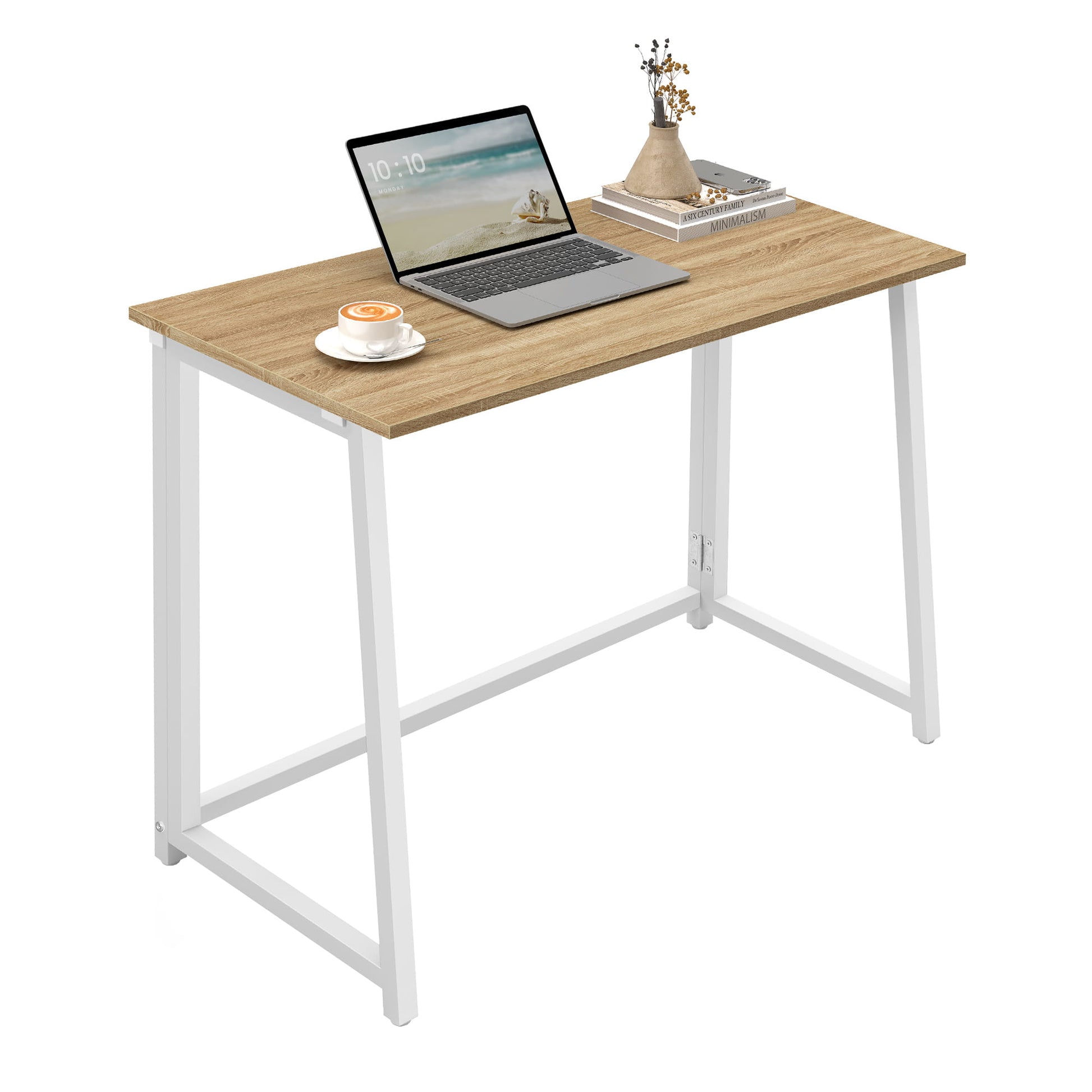 Scrivania per computer Valora MAX 1.0 Sonoma White pieghevole in acciaio