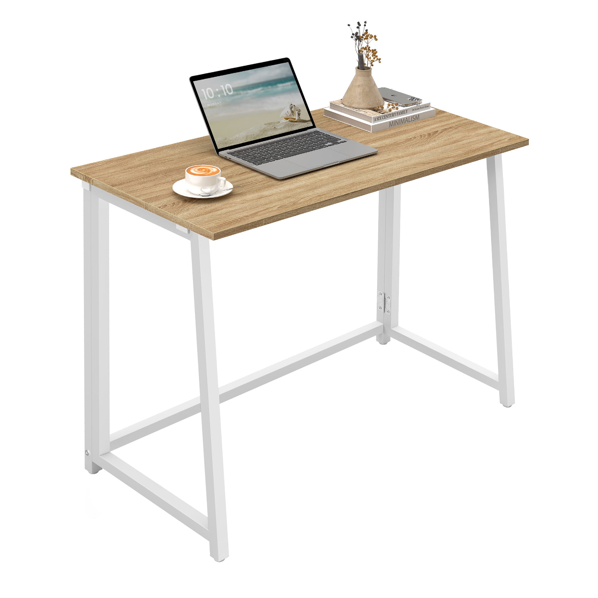 Scrivania per computer Valora MAX 1.0 Sonoma White pieghevole in acciaio