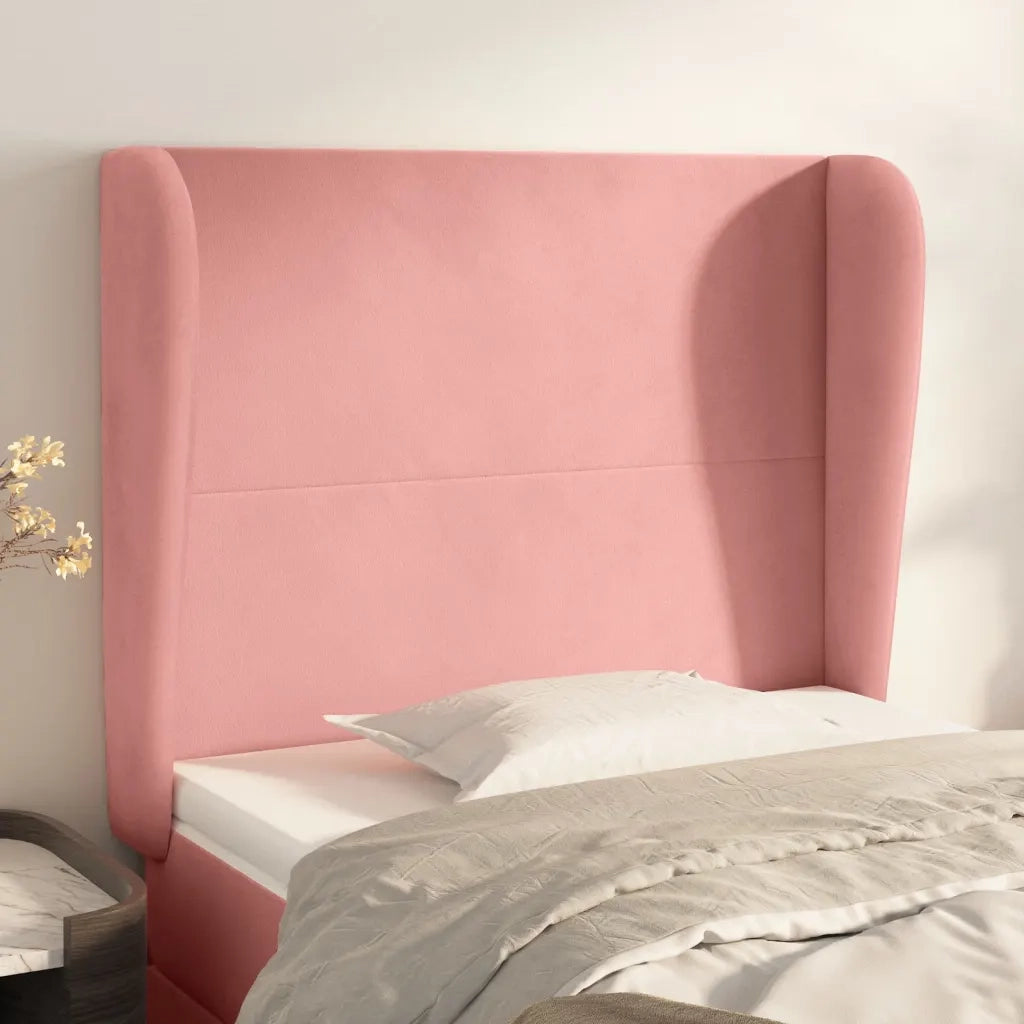 Testiera ad Orecchio Rosa 103x23x118/128 cm in Velluto 3117723