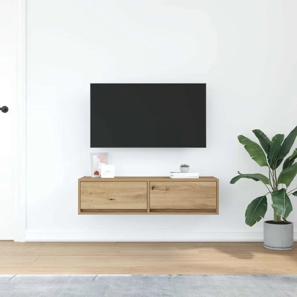 Mobile TV con cassetto rovere artigianale 100 x 31 x 25,5 cm 861534