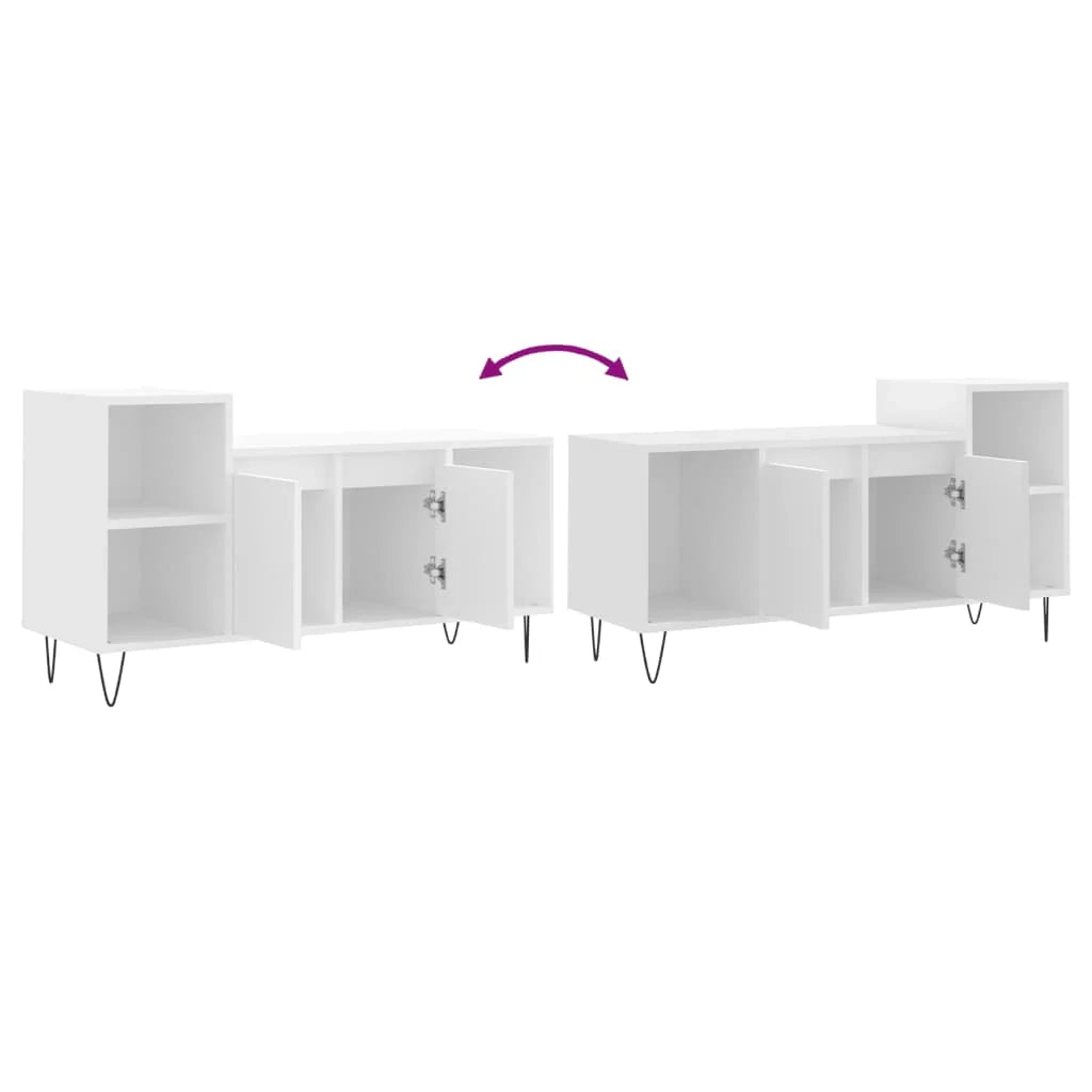 Mobile TV multimediale mensola TV credenza TV sala da pranzo soggiorno camera da letto 100 x 35 x 55 cm legno ingegnerizzato bianco 02_0025508