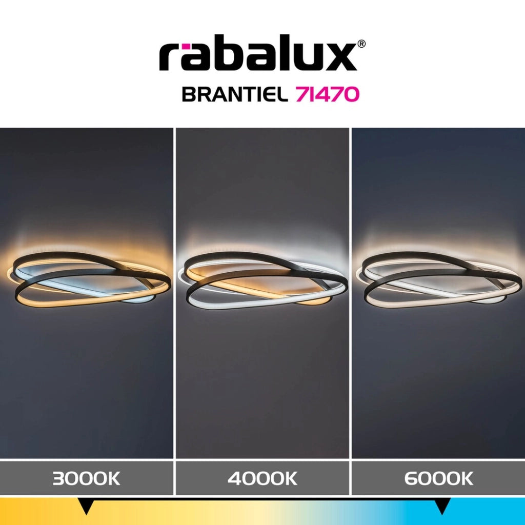 Plafoniera LED decorativa Brantiel 3 luci Rabalux nero/bianco