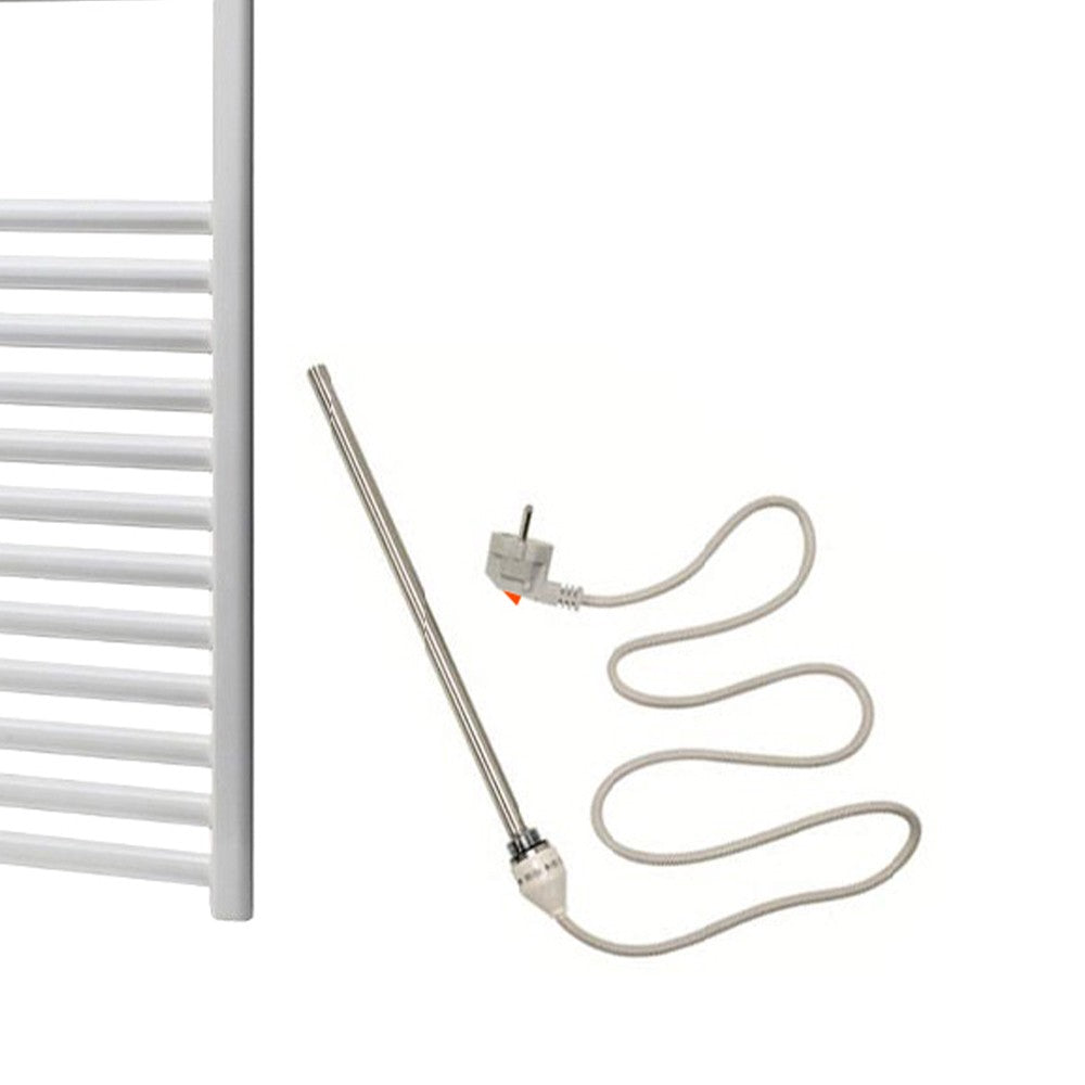 Scaldasalviette elettrico 500×1200 mm bianco con resistenza on/off
