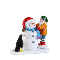 Pupazzo di Neve Personaggio Villaggio di Natale Lemax Building a Snowman 22134